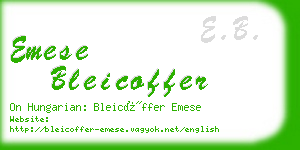 emese bleicoffer business card